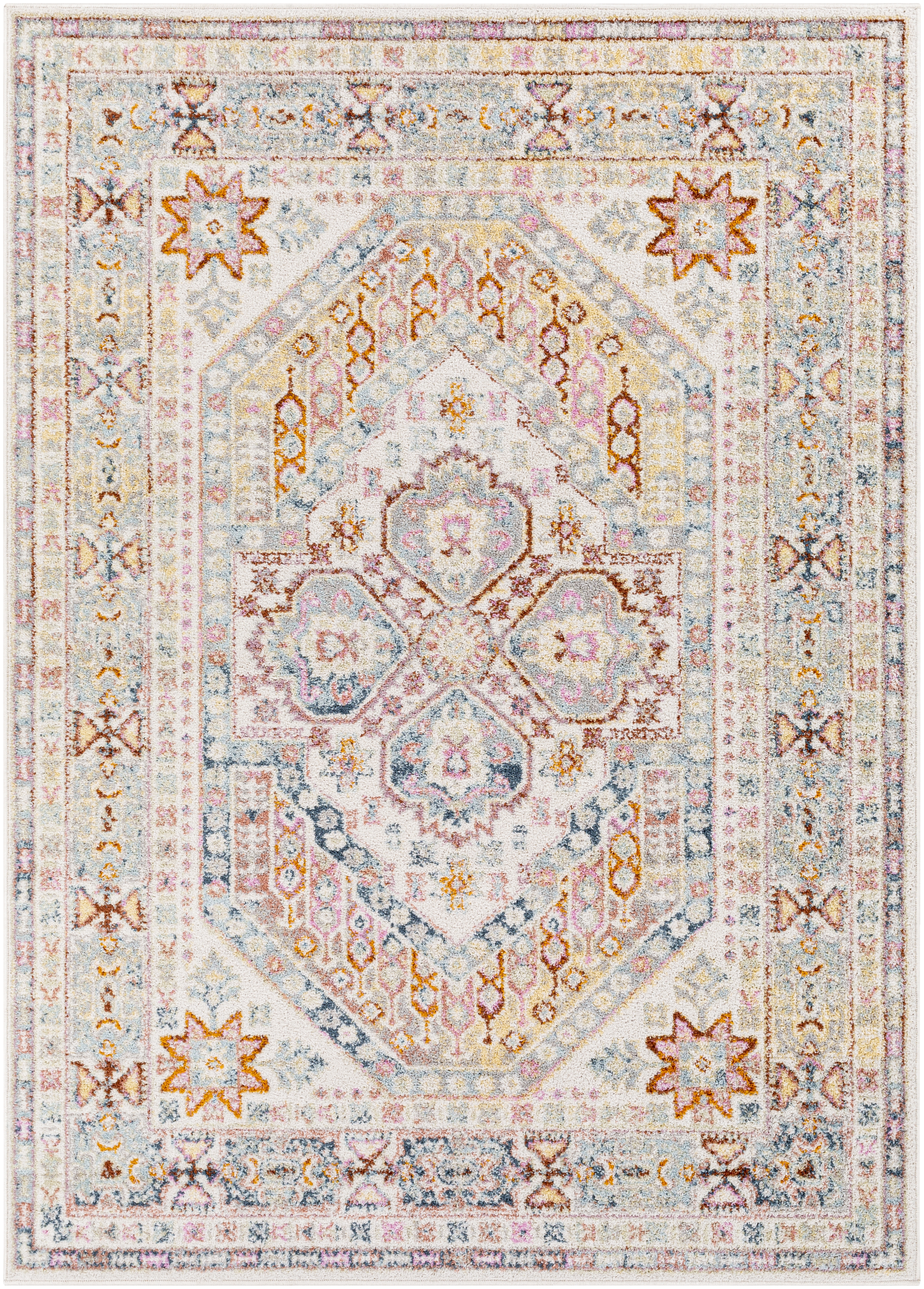 New Mexico Beige Indoor 2' x 2'11" Machine Woven Rug - Image 0