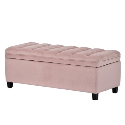 Upholstered Flip Top Storage Bench With Button Tufted Top,Easily Assemble - Image 0