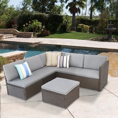 Audrielle 4 Piece Rattan Sofa Seating Group with Cushions - Image 0