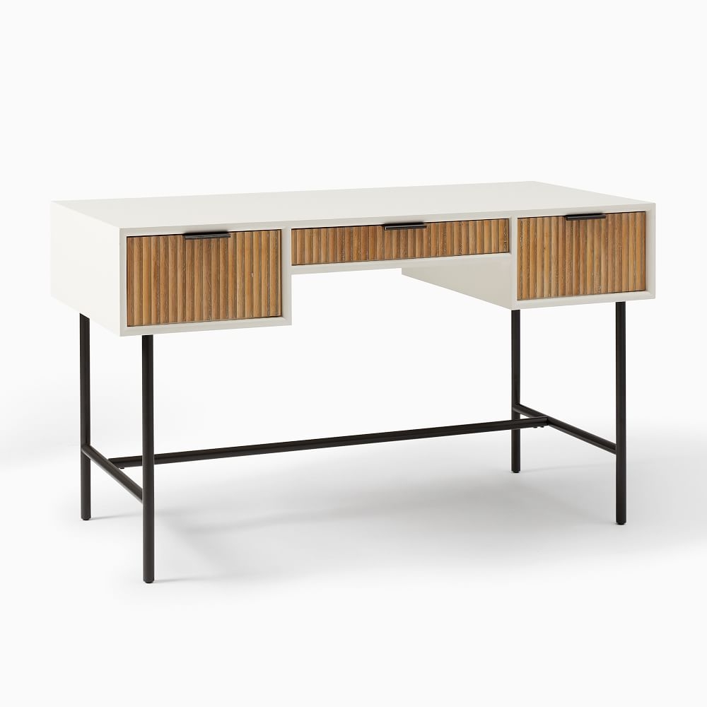 Quinn Standard Desk, Rubberwood, Dark Bronze - Image 0