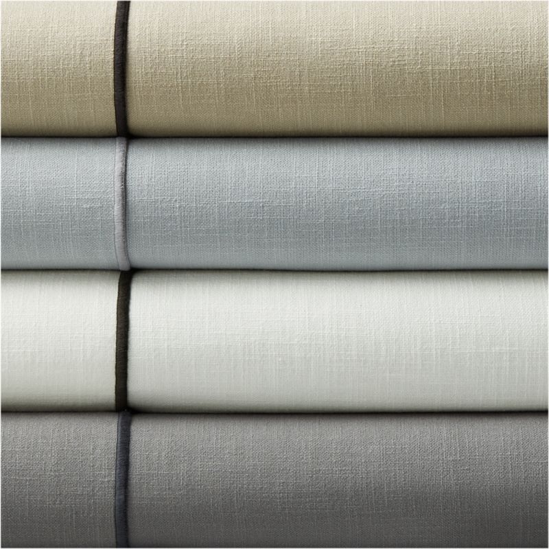 Crisp White Merrow Stitch Organic Cotton Window Curtain Panel 52"x84" - Image 6