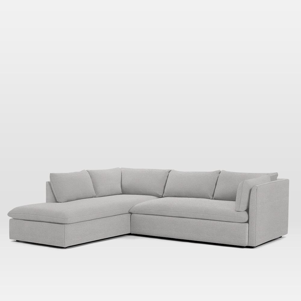 Shelter 106" Left 2-Piece Bumper Chaise Sectional, Chenille Tweed, Frost Gray - Image 0