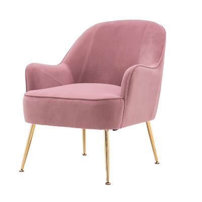 Modern Soft Velvet Material Ergonomics Accent Chair Living Room Chair Bedroom Chair Home Chair With Gold Legs And Adjustable Legs For Indoor Home,Pink - Image 0