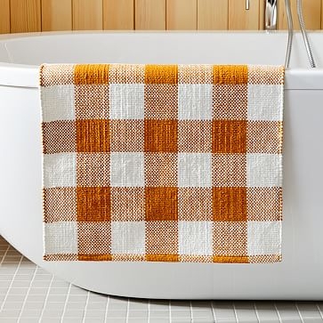 Heather Taylor Home Gingham Bath Mat, Marigold, 20"x34" - Image 3