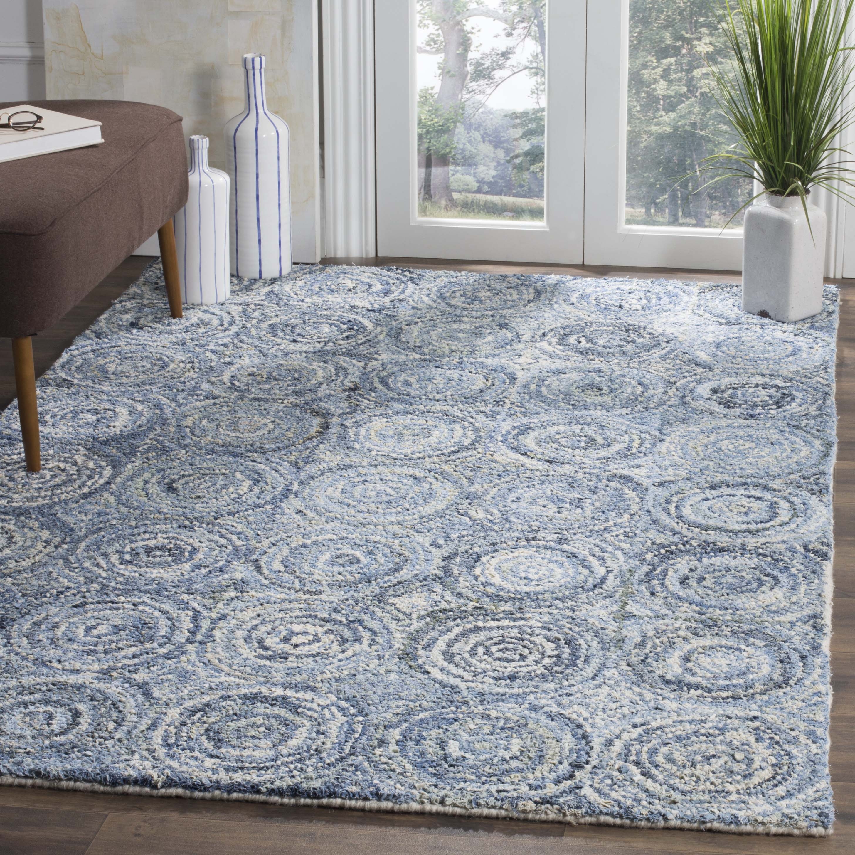 Arlo Home Hand Tufted Area Rug, NAN214A, Blue,  4' X 6' - Image 1