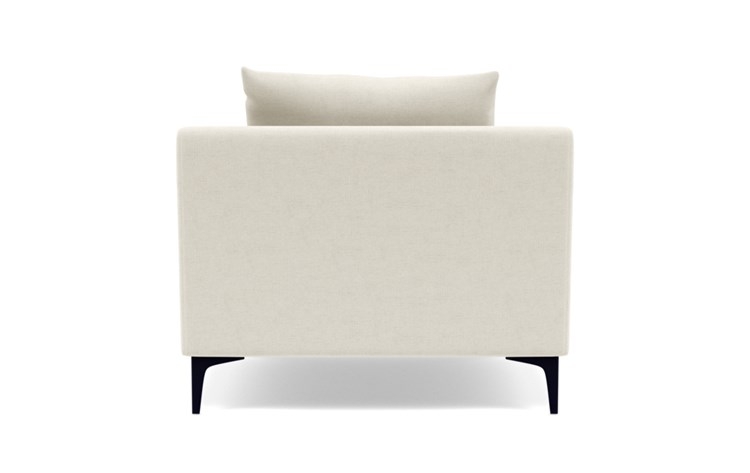 Sloan Accent Chair with White Chalk Fabric, down alternative cushions, and Matte Black legs - Image 3