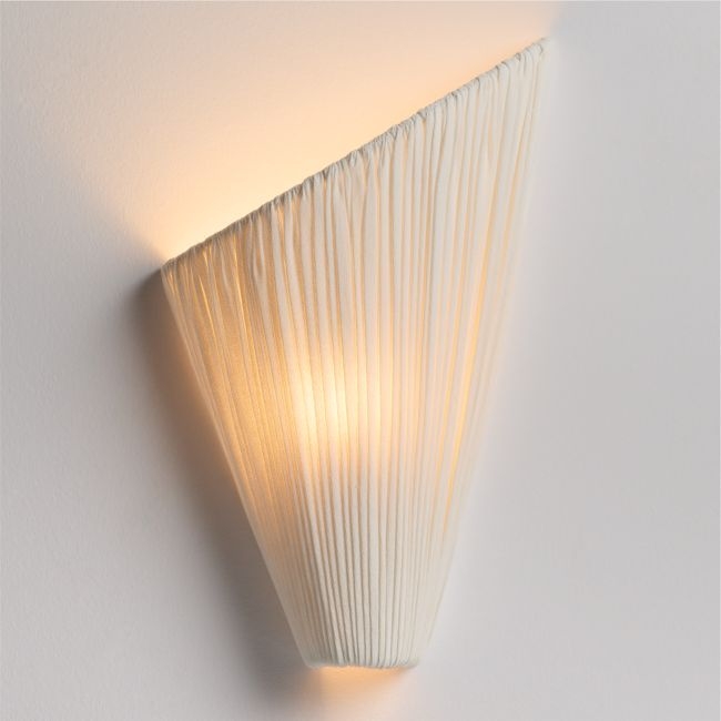 Cannato White Fabric Right Facing Wall Sconce Light by Jeremiah Brent - Image 0