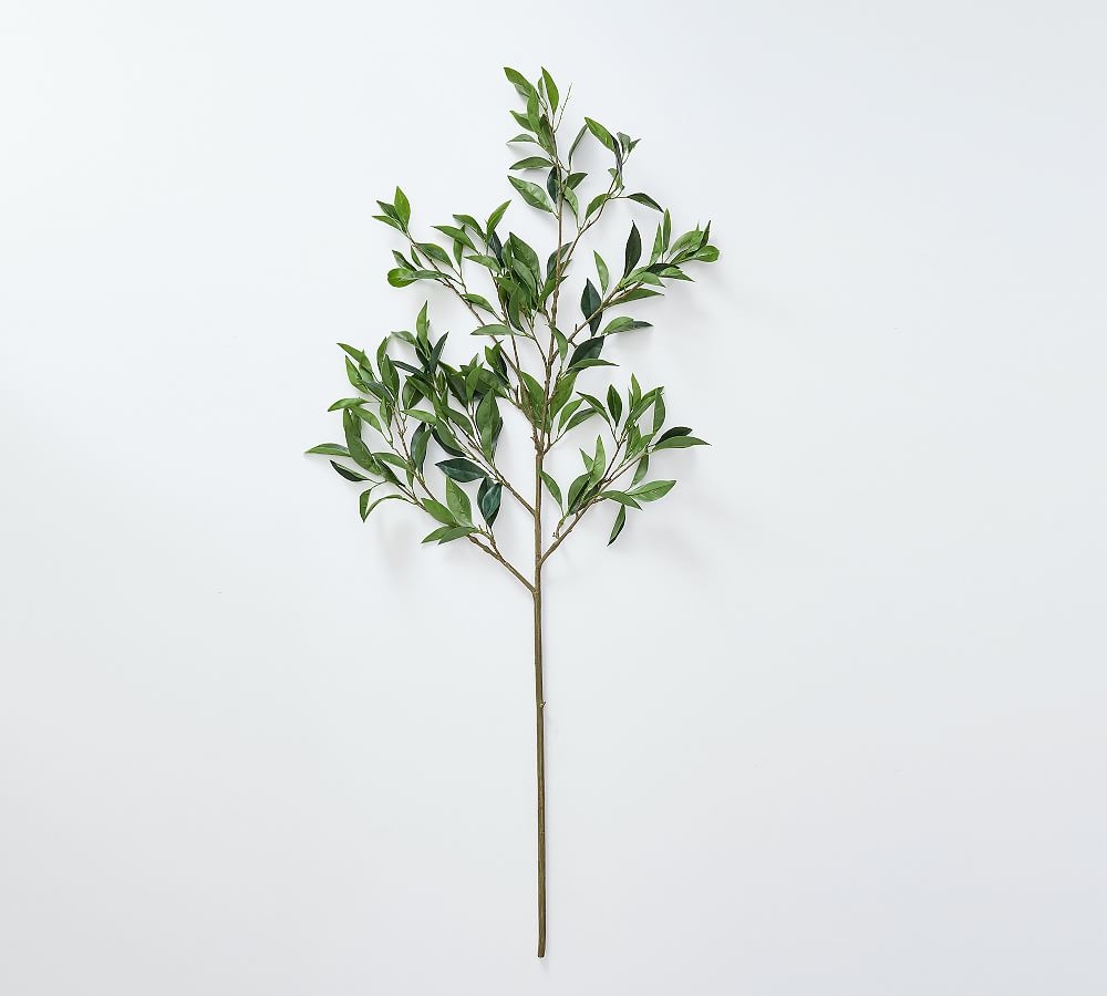 Faux Bay Leaf Branch, Large, Green - Image 0