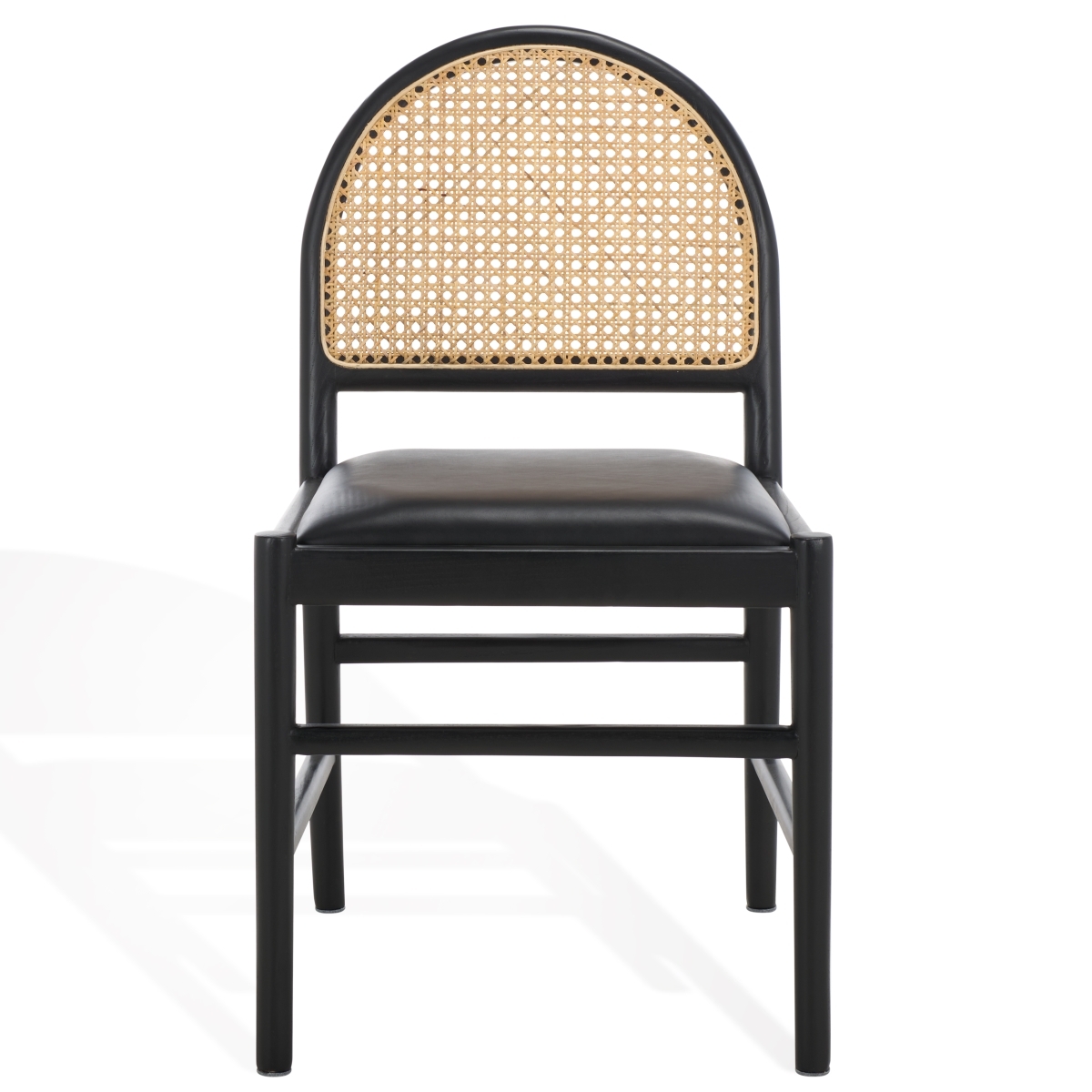 Laylie Rattan & Leather Chair - Black - Image 0