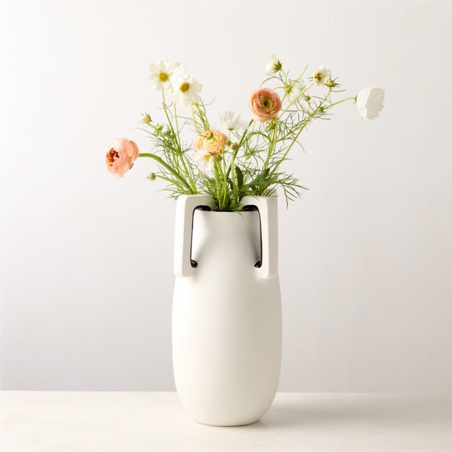 Ethel White and Black Ceramic Vase - Image 0