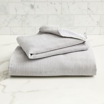 Organic Woven Towel Set, Charcoal, Set of 2 - Image 2