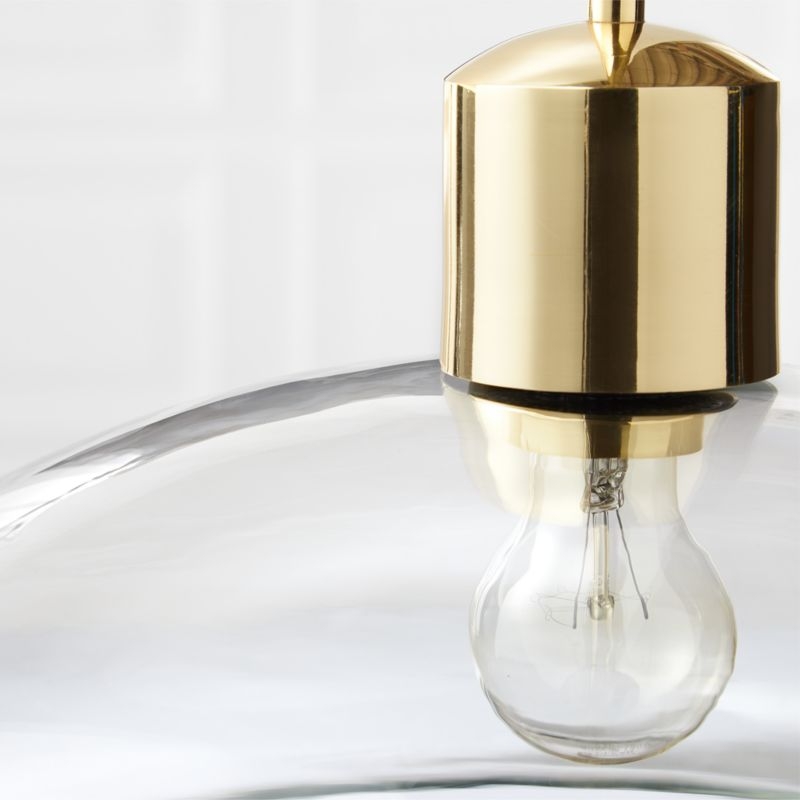 Iona Polished Brass and Clear Glass Pendant Light - Image 2
