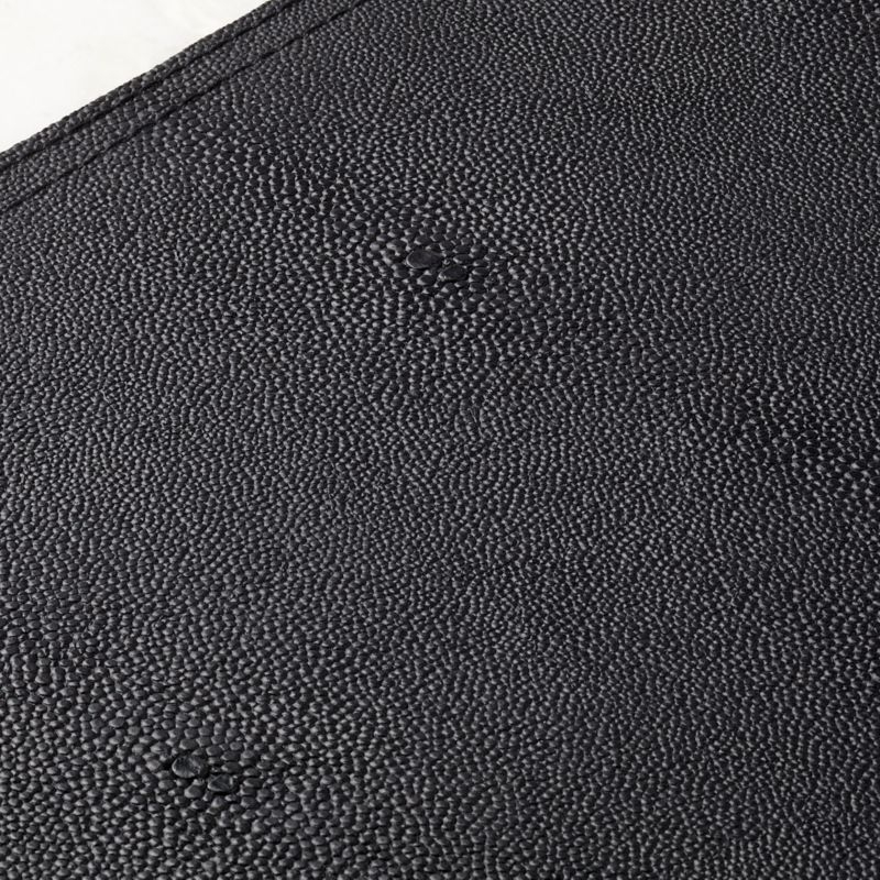 Black Shagreen Faux-Leather Square Placemat - Image 2