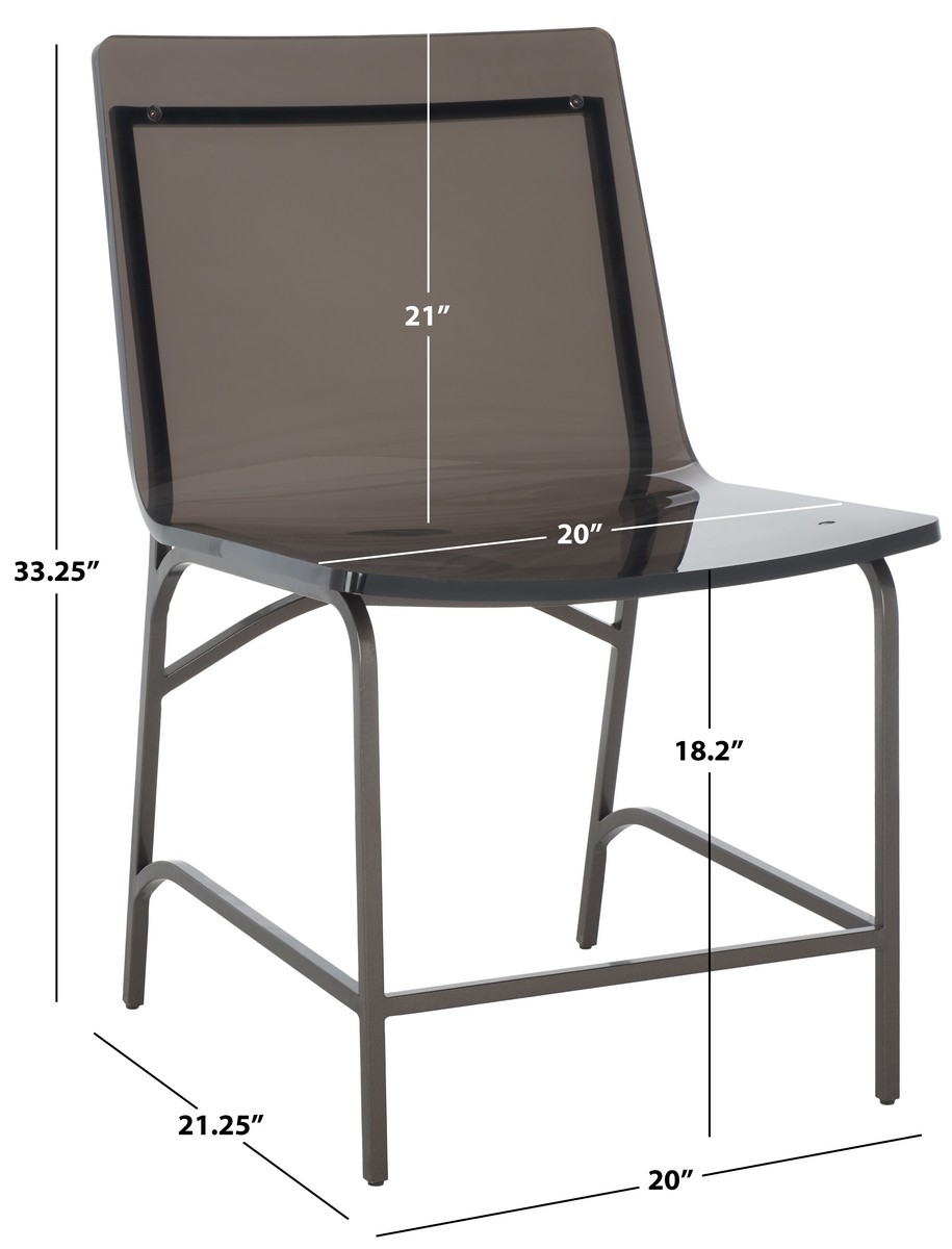 Bryant Acrylic Dining Chair - Smoke Grey/Gunmetal - Image 8