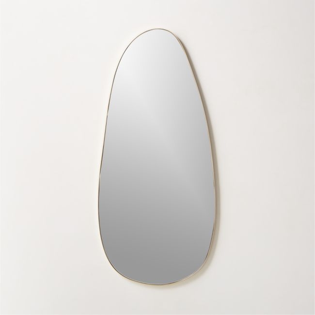 Navone Unlacquered Brass Wall Mirror 20''x44'' - Image 0
