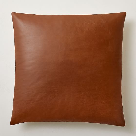 Leather Pillow Cover, 24"x24", Nut - Image 0