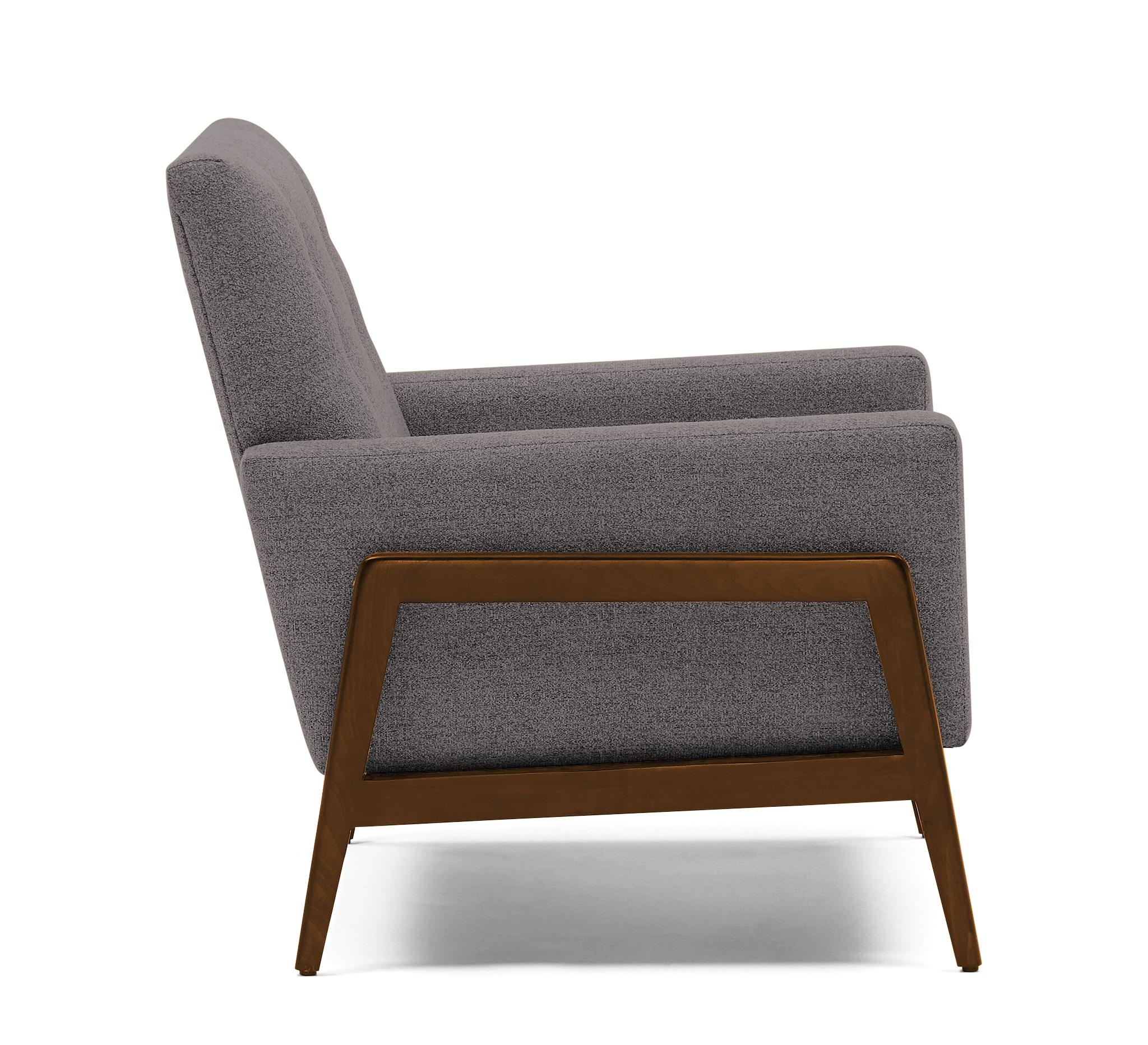 Gray Clyde Mid Century Modern Chair - Taylor Felt Grey - Mocha - Image 2