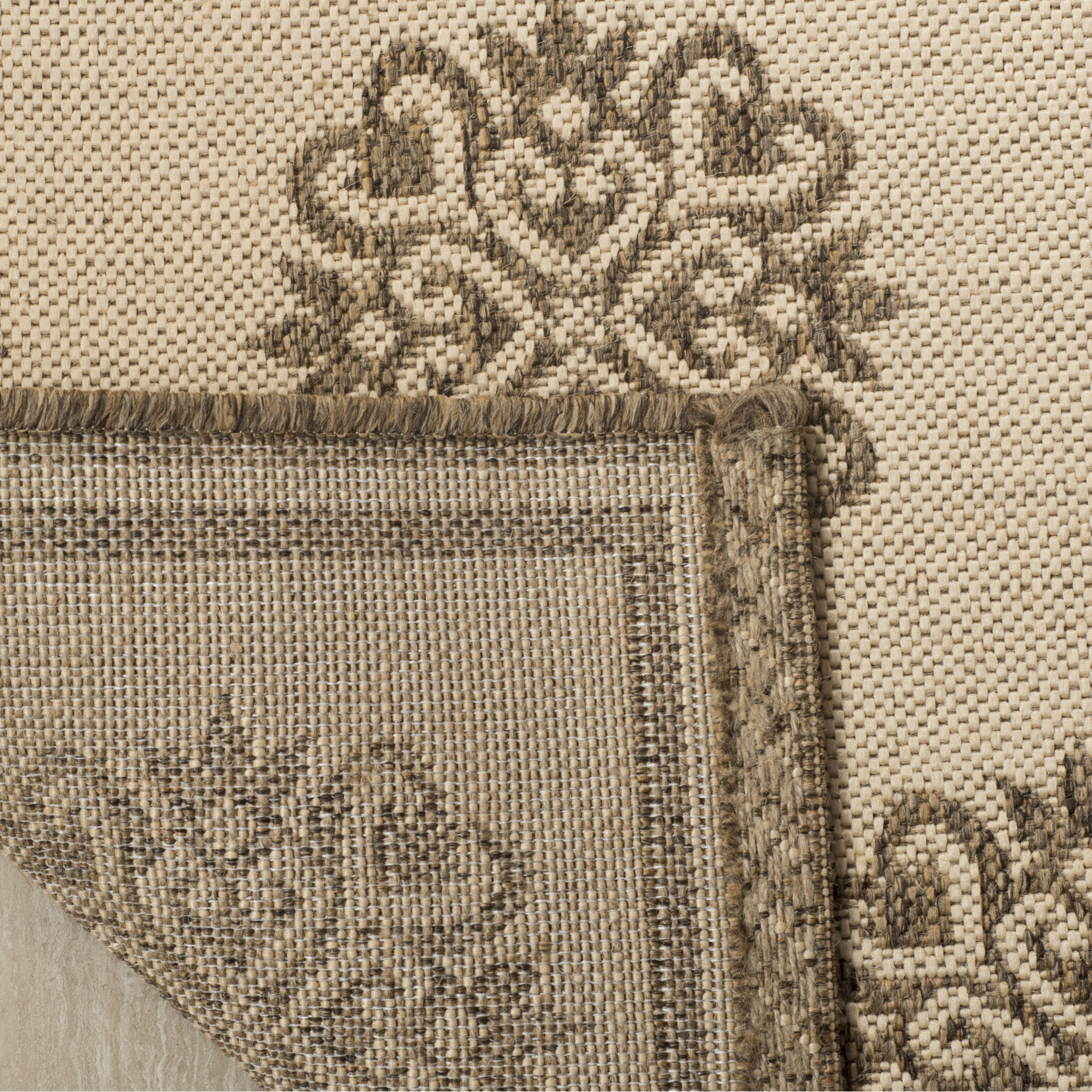 Arlo Home Indoor/Outdoor Woven Area Rug, LND181A, Cream/Beige,  5' 1" X 7' 6" - Image 3