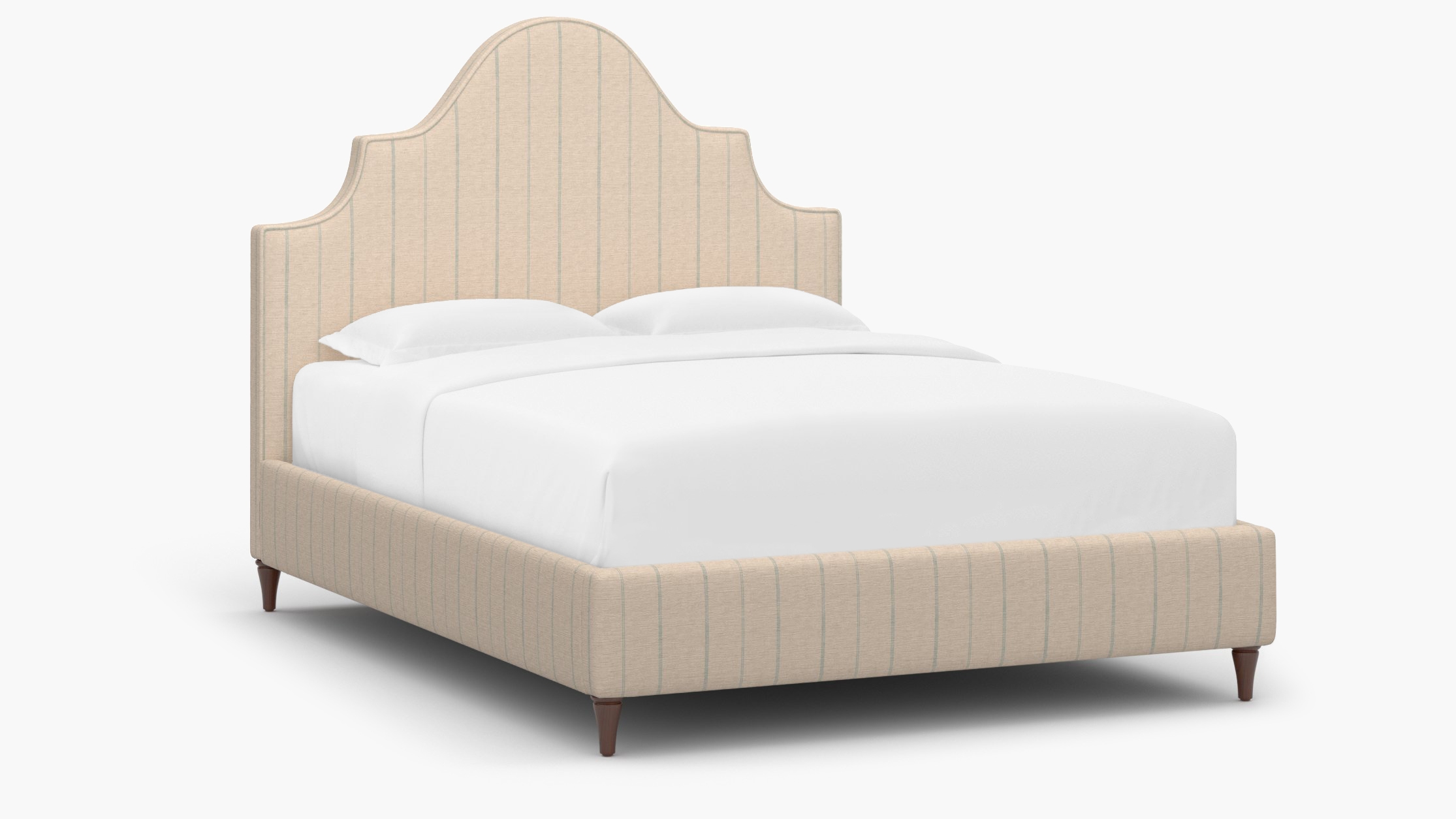 Statement Bed, Sky Felix, Walnut Decorative Tapered Leg, King - Image 1