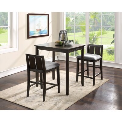 Zara 3 - Piece Counter Height Solid Wood Dining Set - Image 0