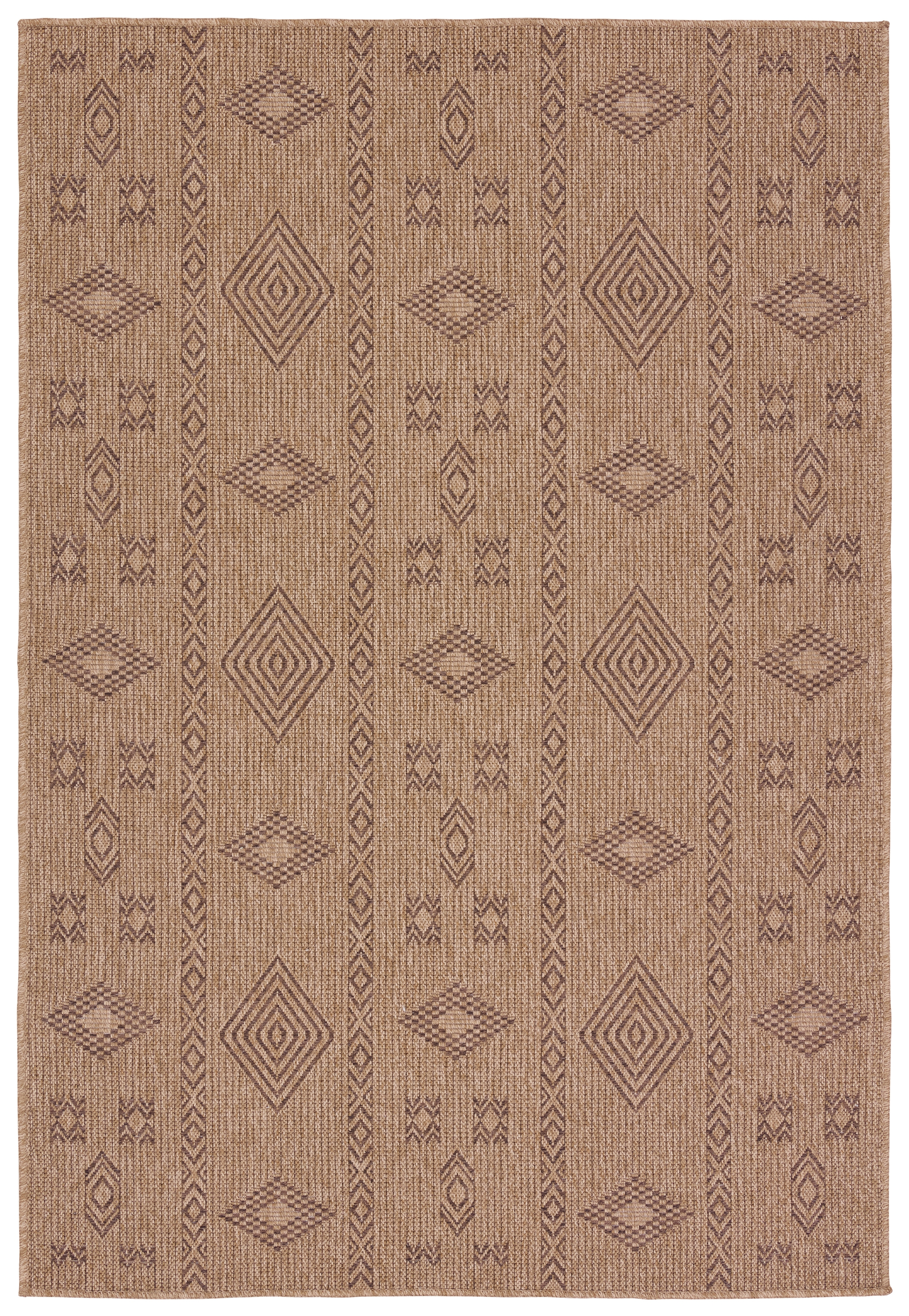 Vibe by Sahel Indoor/Outdoor Tribal Brown Area Rug (18"X18") - Image 0