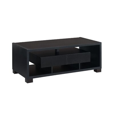 Coffee Table With 2 Drawers And Open Compartments, Black - Image 0