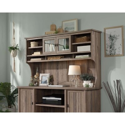 Washed Walnut Home Office Hutch With Shelves - Image 0