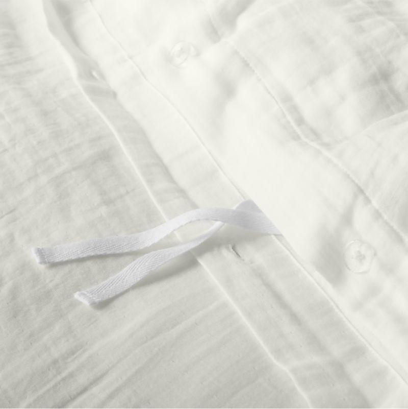 Supersoft Gauze Organic Cotton Pampas Ivory Twin XL Duvet Cover - Image 5