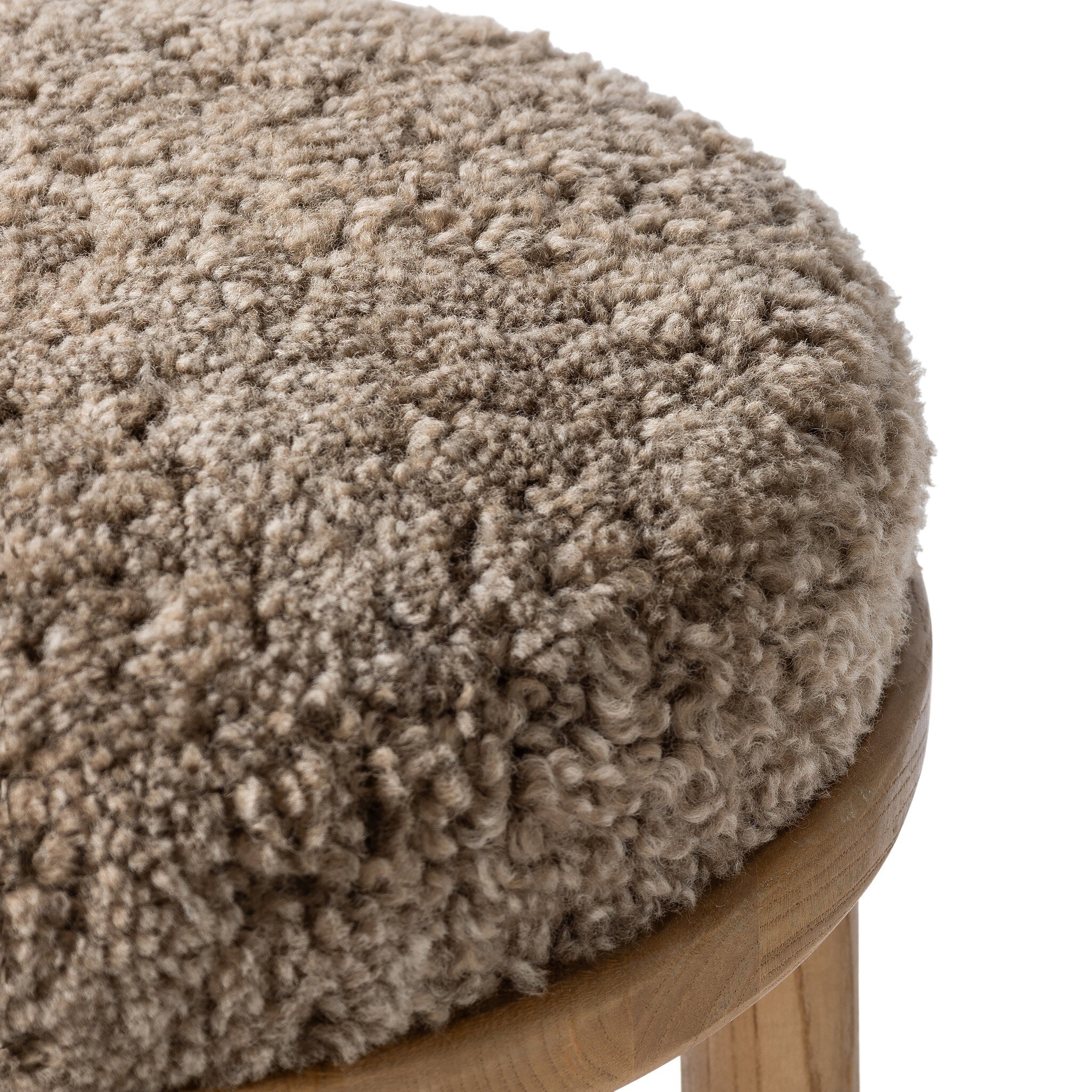 Saldino Bar + Counter Stool - Taupe Shearling - Image 5