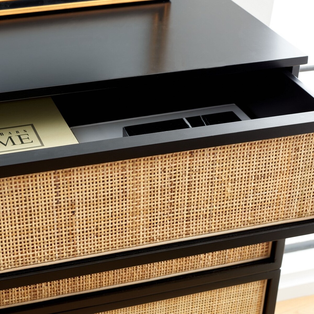 Zadie Rattan Dresser - Black/Natural - Safavieh - Image 8