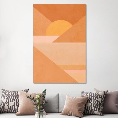 Midmod Geo II Earthy Sunset by Dominique Vari - Wrapped Canvas Graphic Art Print - Image 0