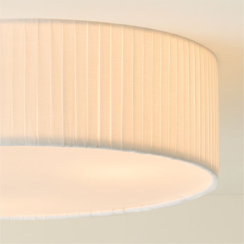 Boum Pleated Linen Drum Flush Mount Light 19.75" - Image 2
