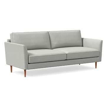 Alina 80" Sofa, Deco Weave, Pearl Gray, Pecan - Image 0