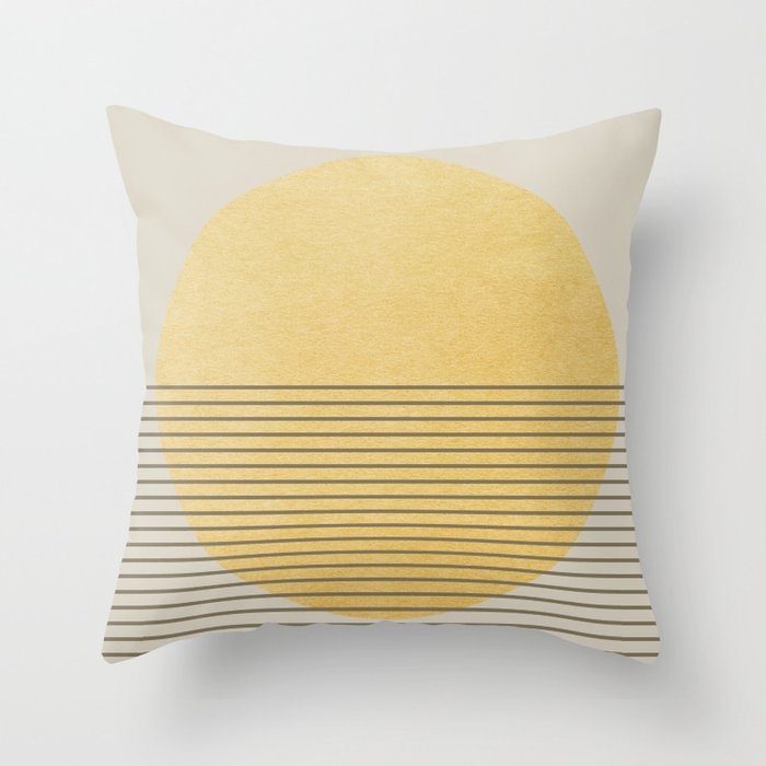 Sun Minimal Throw Pillow by Georgiana Paraschiv - Cover (16" x 16") With Pillow Insert - Outdoor Pillow - Image 0