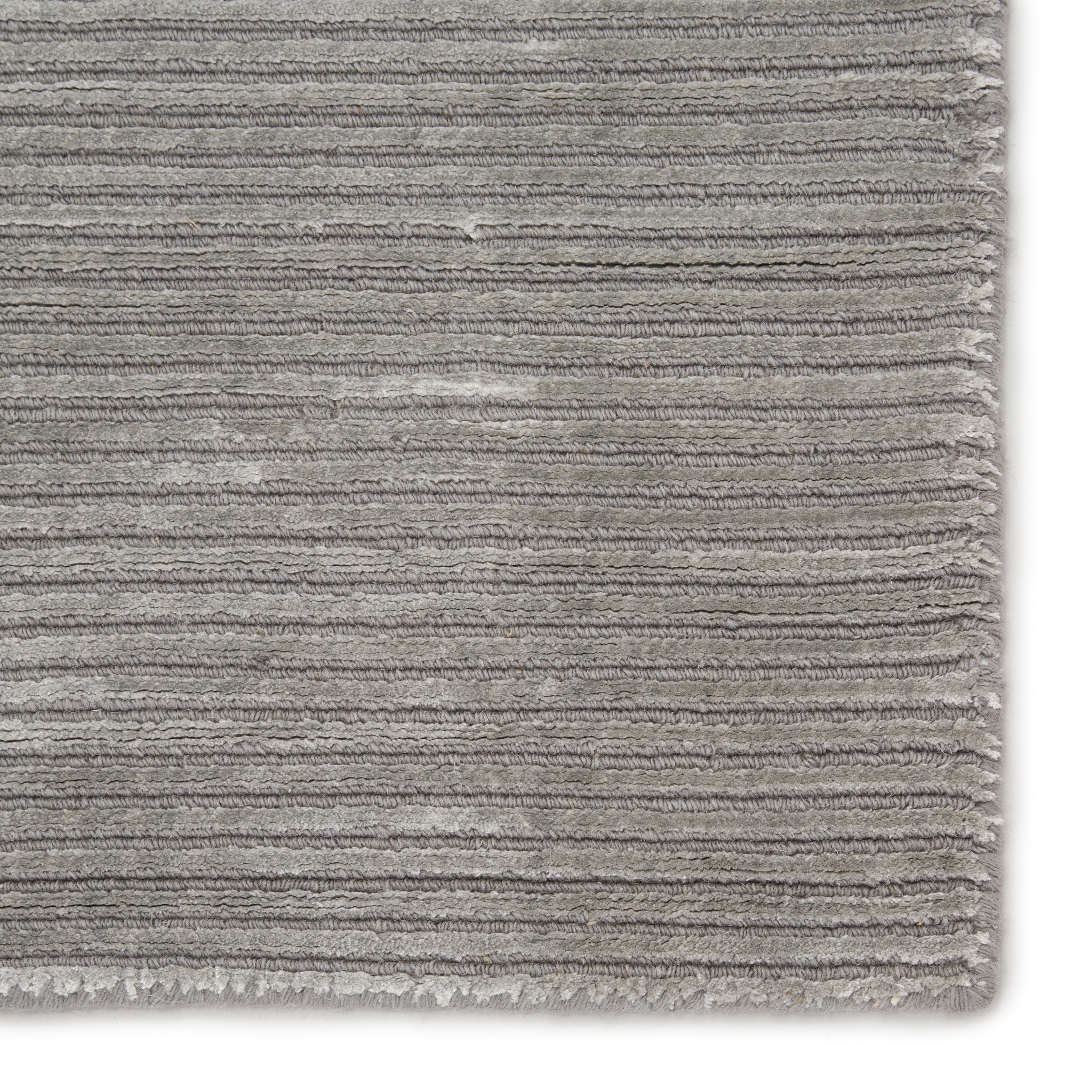 Basis Handmade Solid Gray/ Silver Area Rug (3'6" X 5'6") - Image 3