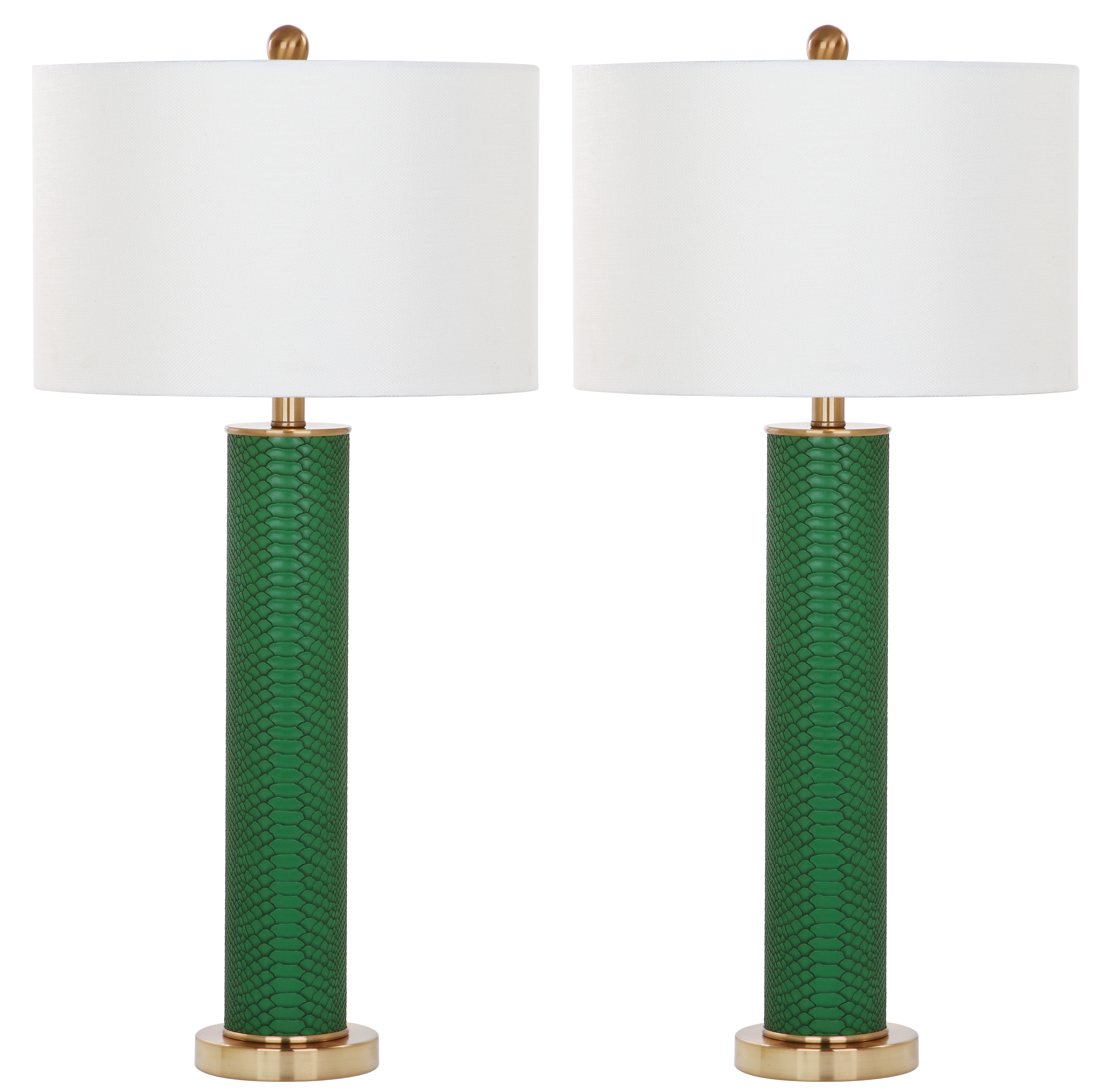 Ollie 31.5-Inch H Faux Snakeskin Table Lamp - Dark Green - Arlo Home - Image 0