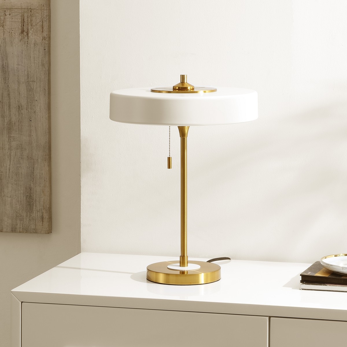 Decker 19.25 Inch Table Lamp - White/Brass - Image 1