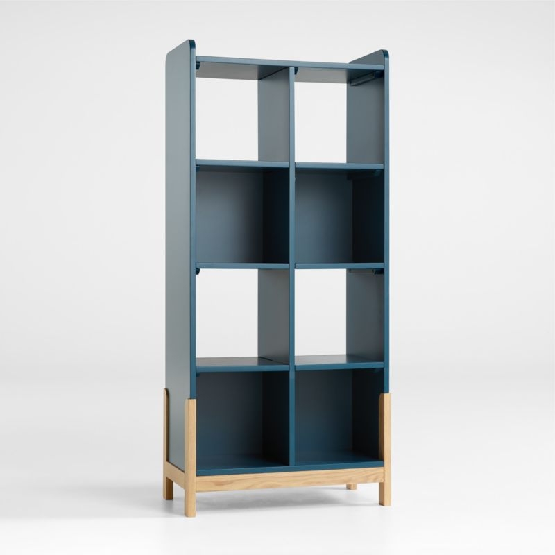 Rue Midnight Blue Wood 8-Cube Bookcase - Image 0