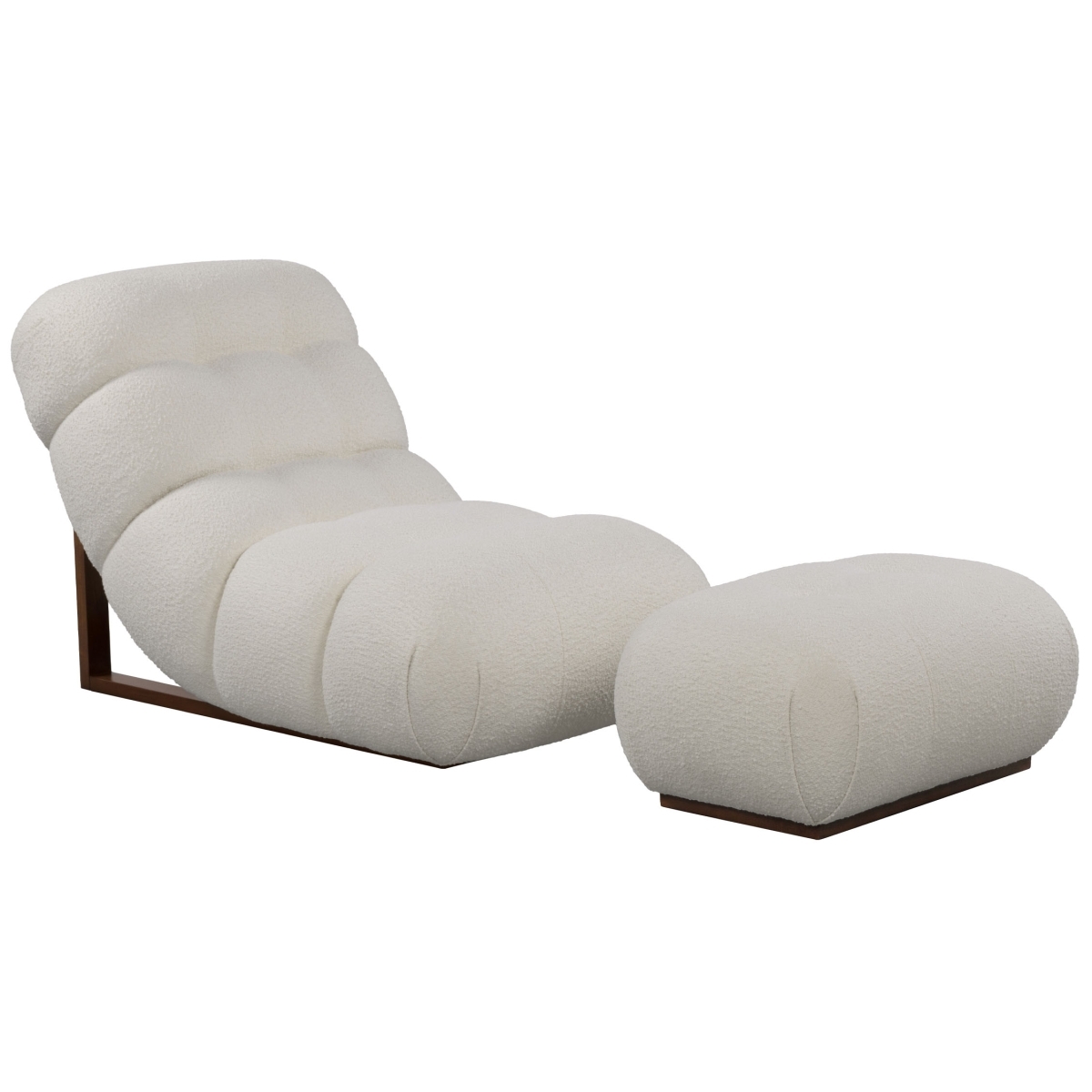 Fenix Lounge Chair & Ottoman Set - Ivory/Dark Brown - Image 2