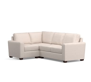 SoMa Fremont Square Arm Upholstered Right Arm 3-Piece Corner Sectional, Polyester Wrapped Cushions, Sunbrella(R) Performance Herringbone Oatmeal - Image 1