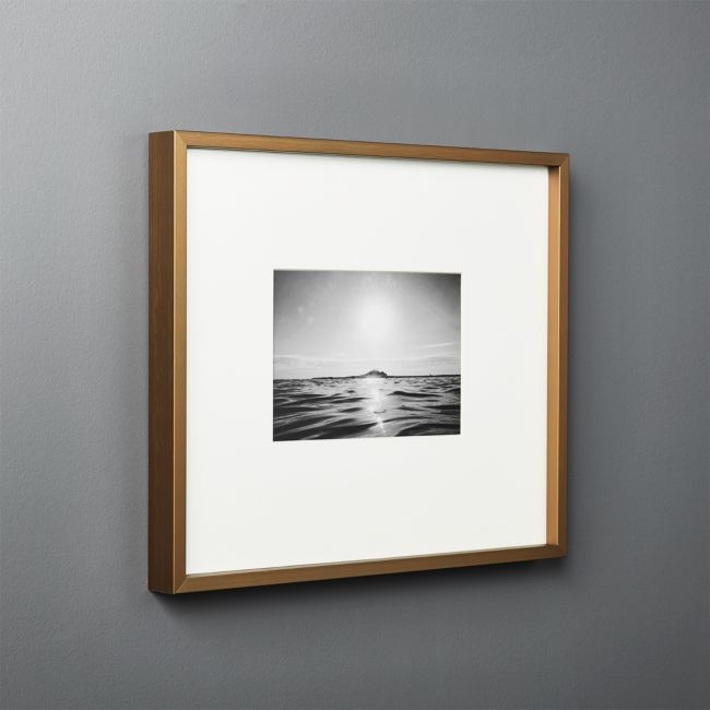 Gallery Brass Picture Frame with White Mat 5"x7" - Image 0