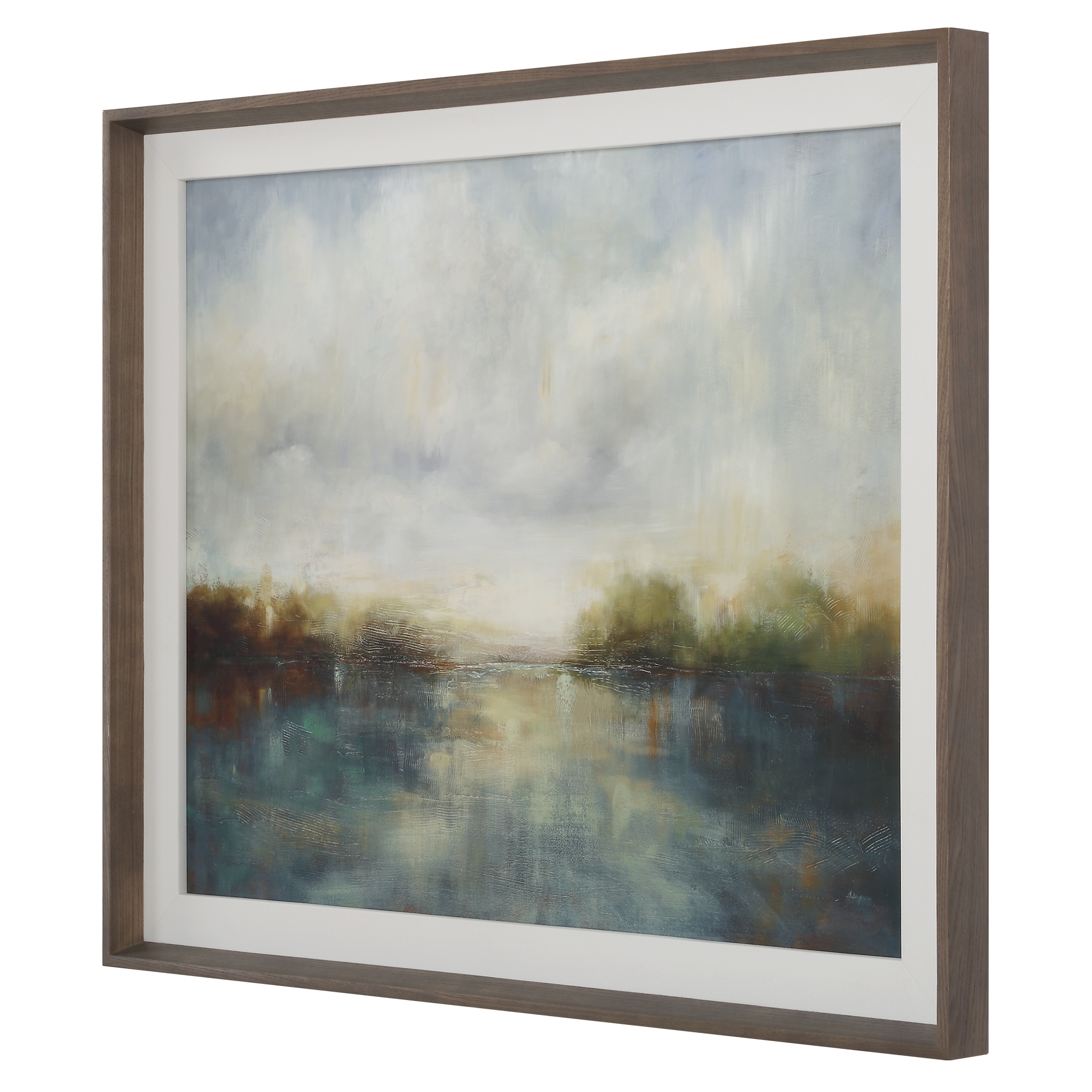 Blue Reverie Framed Abstract Lake Print - Image 4