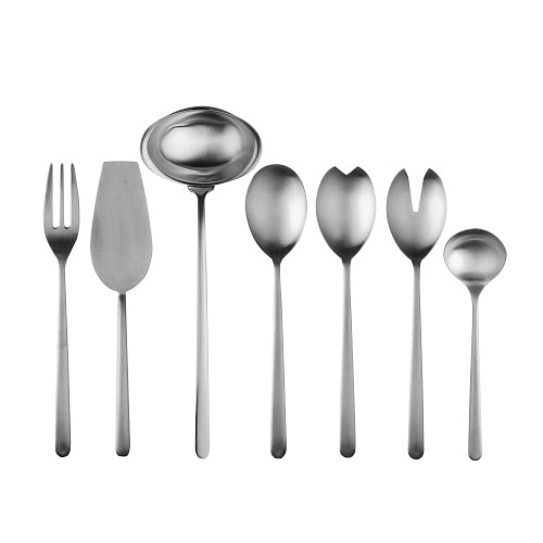 Mepra Linea 7-Piece Serving Set, Brushed Stainless-Steel - Image 0