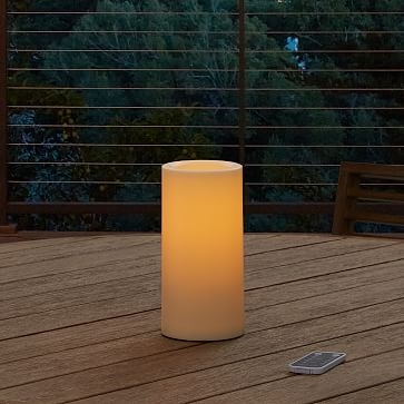 Outdoor Flicker Flameless Remote Pillar Candle, 4x8, Set of 2 - Image 0