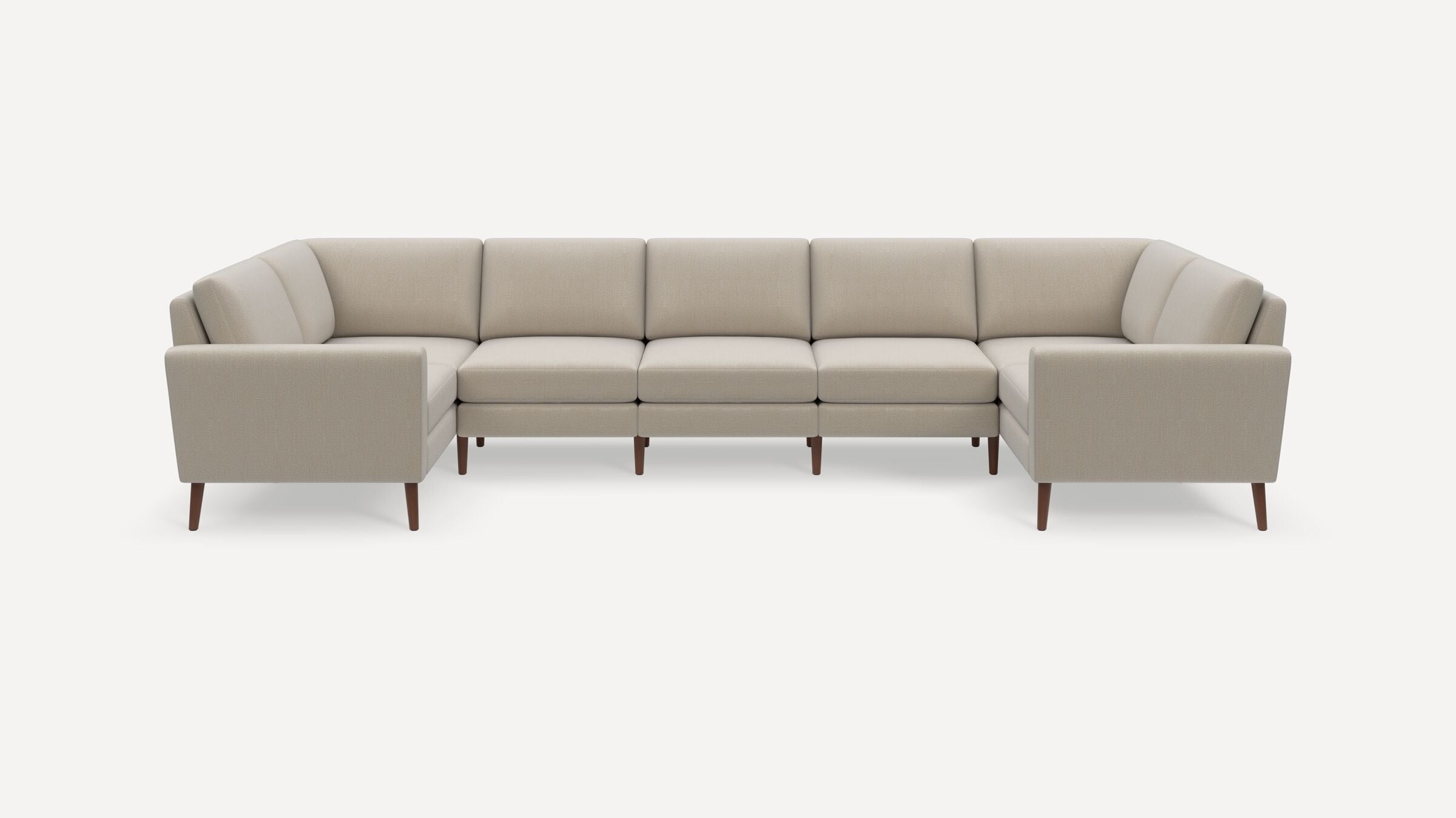 Nomad 7-Seat U Sectional - Georgia Clay - Performance Chenille / Walnut - Wood / Block - Image 0