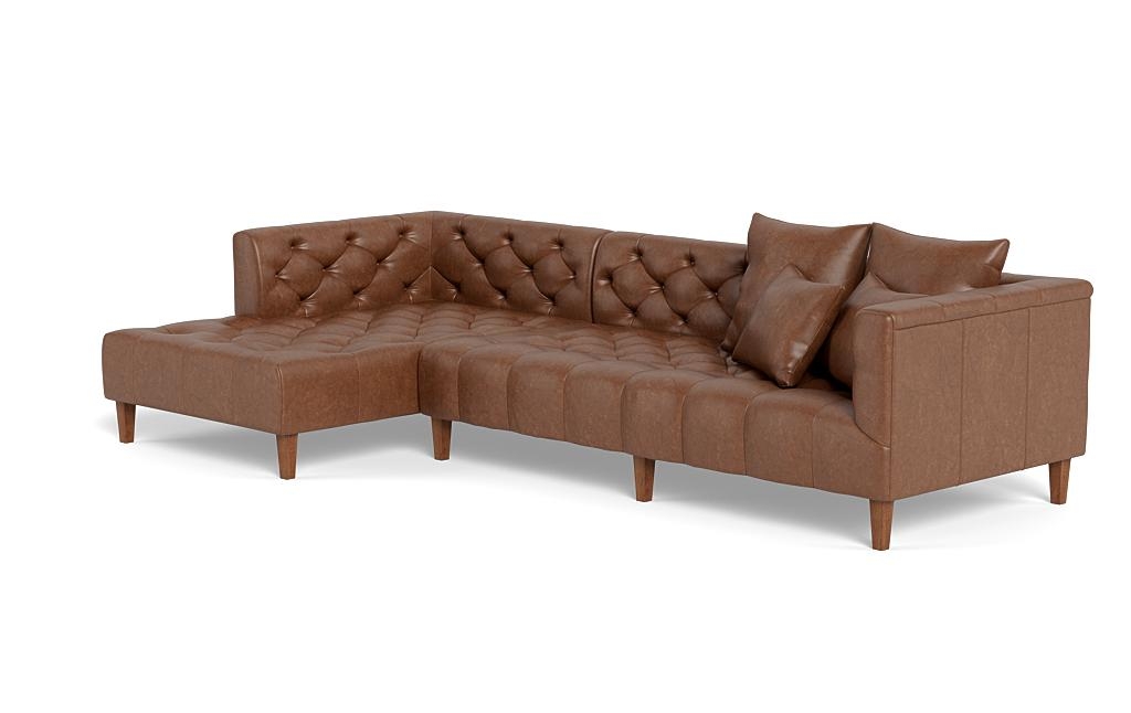 Ms. Chesterfield Leather Sectional Sofa with Left Chaise by Apartment Therapy - Image 2