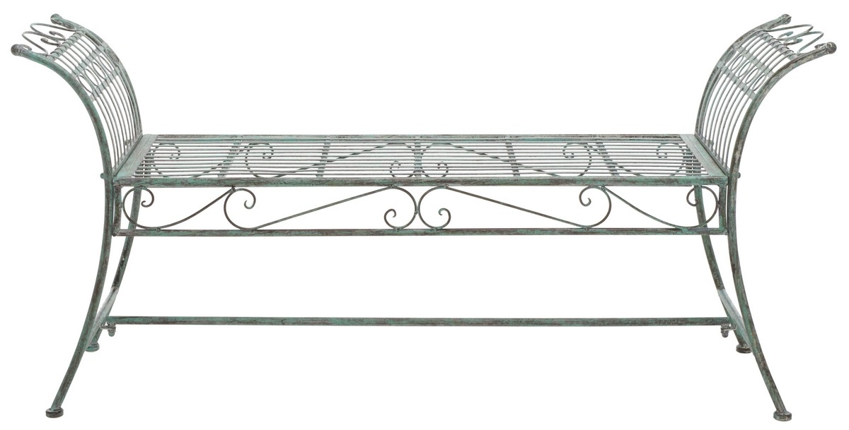 Hadley Bench - Antique Dark Green - Safavieh - Image 0