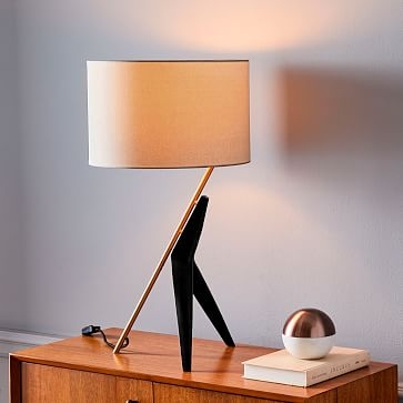 Caldas Table Lamp, Walnut, Brass, Set of 2 - Image 3