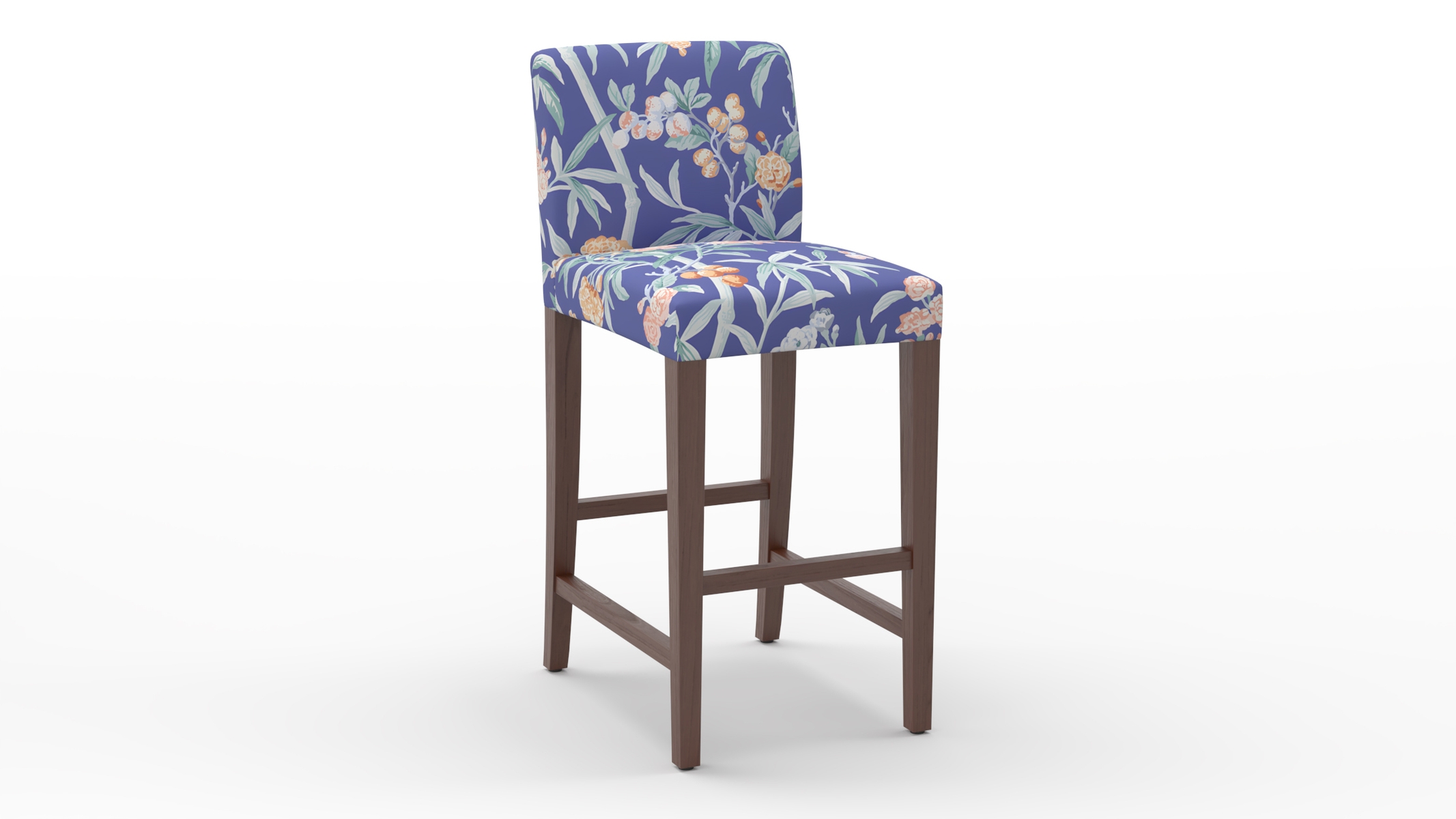 Signature Dining Bar Stool, Lapis Lanai, Walnut Square Tapered Leg - Image 1