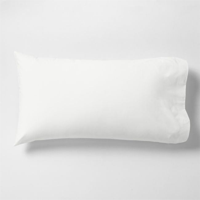 Everyday Organic Cotton Percale Crisp White King Bed Pillow Sham - Image 0